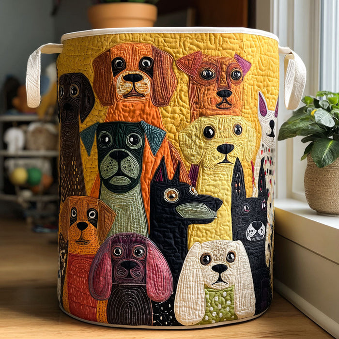 Cani Colorati | Cesto Portabiancheria Trapuntato
