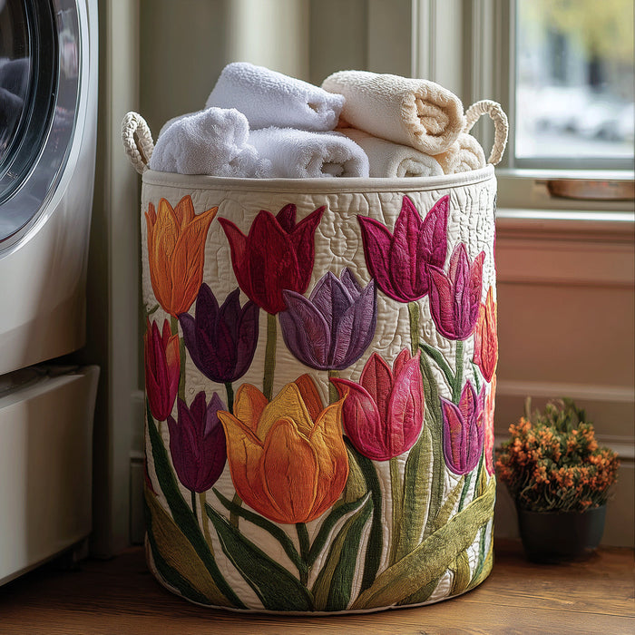 Tulipani | Cesto Portabiancheria Trapuntato