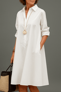 Paola | Vestito Midi Bianco, la semplicità che diventa raffinatezza