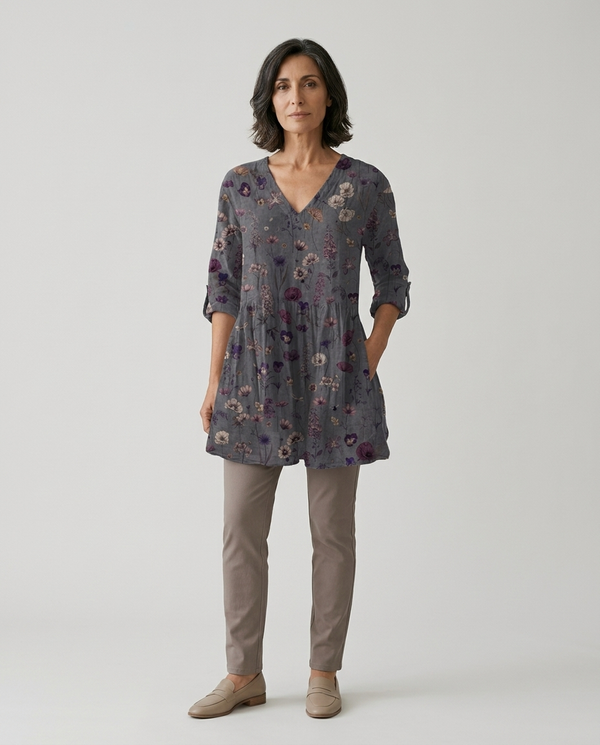 Ada | Blusa Lunga con Scollo a V