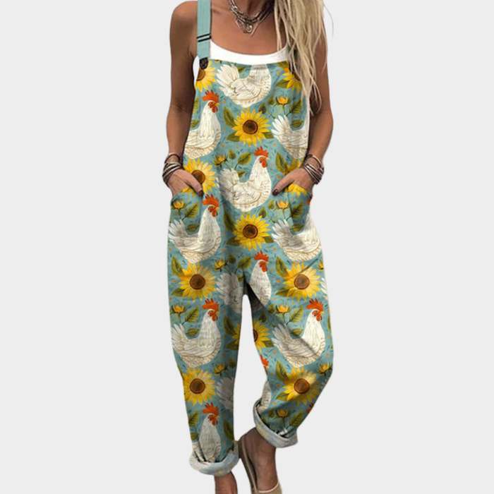 Comfortable Printed Dungarees
