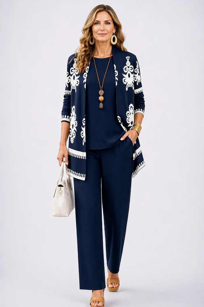 Margherita | Completo Tre Pezzi con Cardigan Lungo