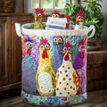 Galline Colorate | Cesto Portabiancheria Trapuntato
