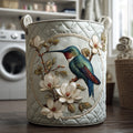 Colibrì e Magnolie | Cesto Portabiancheria Trapuntato