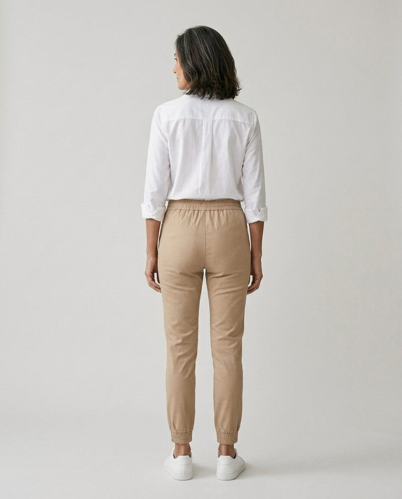 Renata | Pantalone con Polsino alla Caviglia, colore kaki, vista posteriore