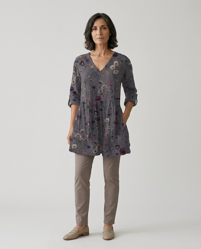 Ada | Blusa Lunga con Scollo a V